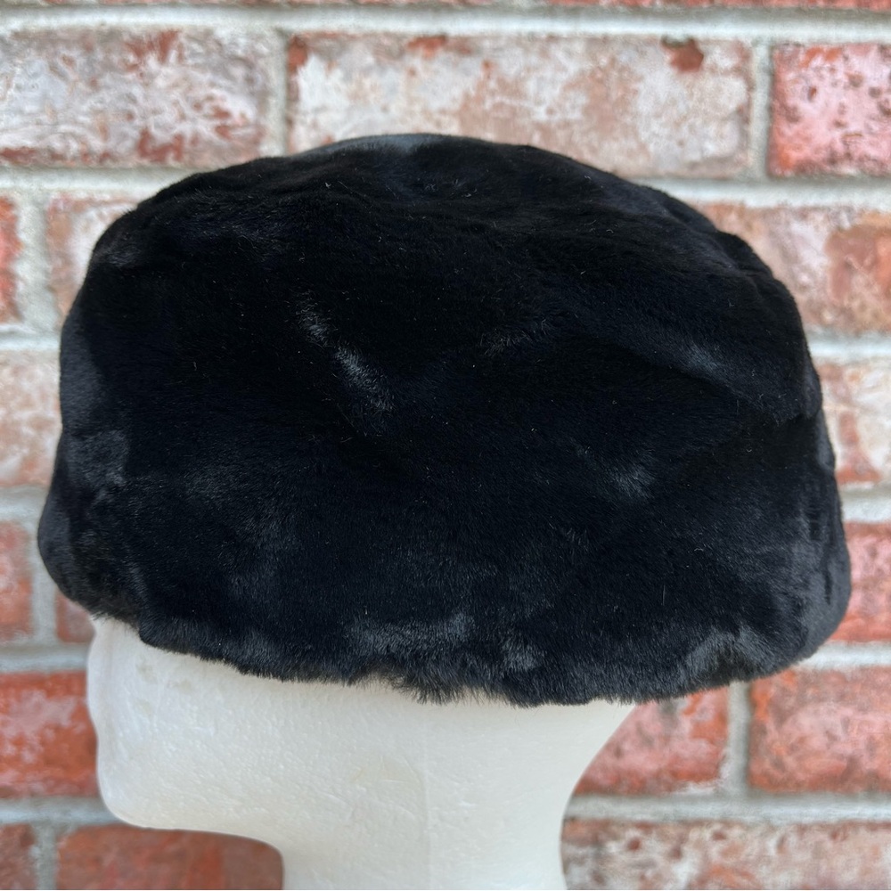 Ben Berger Luxury Collection Black Faux Fur Pull Box Style Winter Hat - Picture 2 of 8
